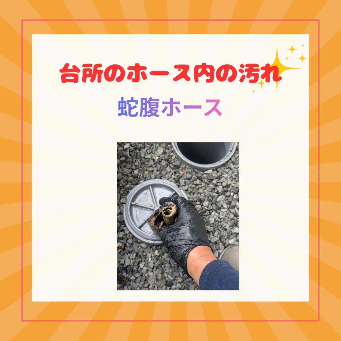 公式Instagram投稿：台所の蛇腹ホースの汚れ